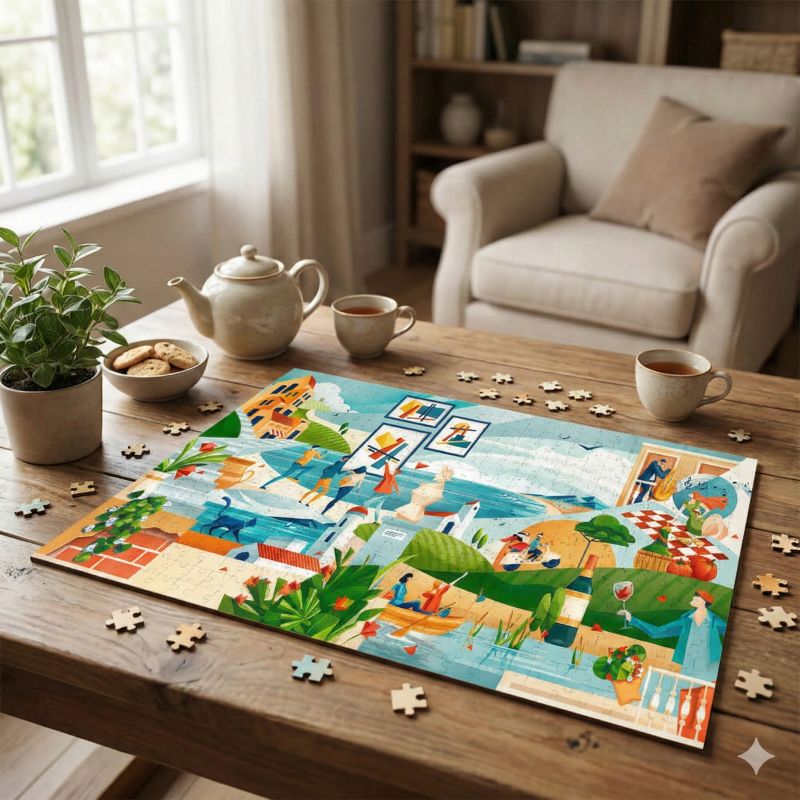 custom picture puzzle on desk