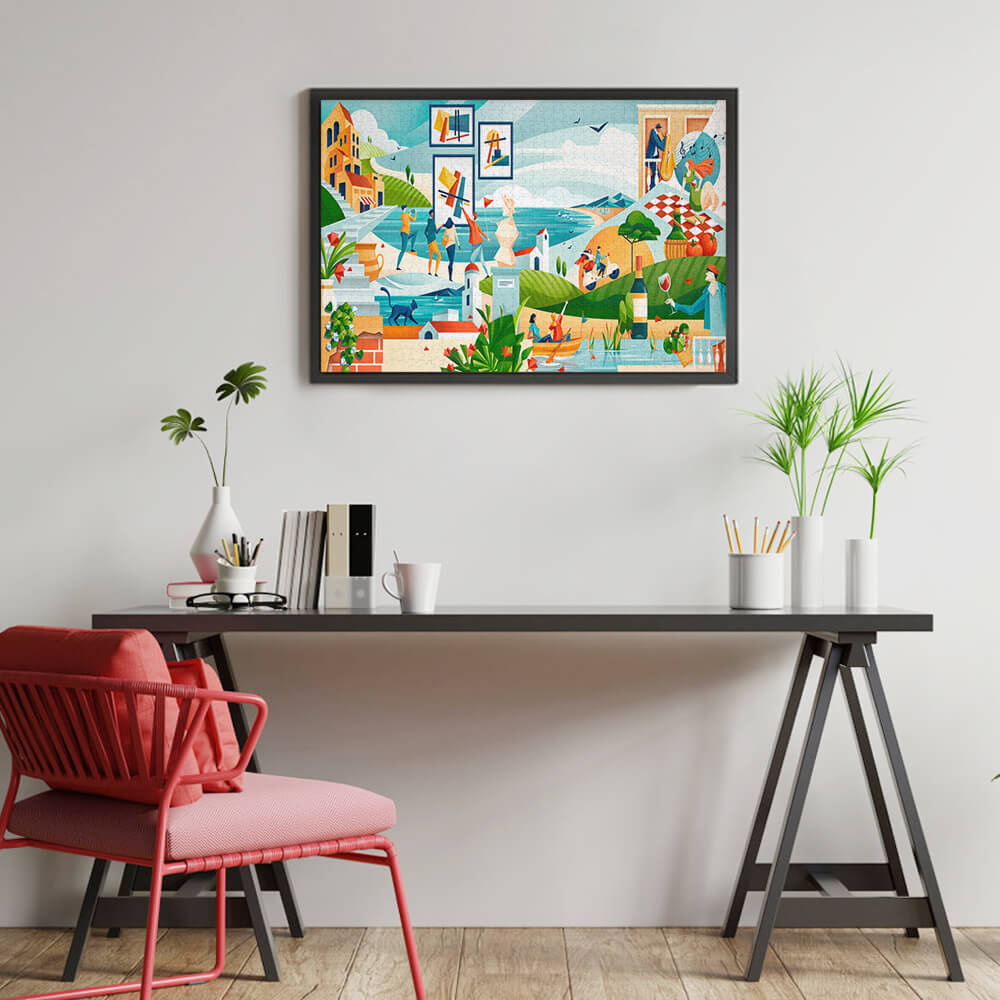 custom picture puzzle on the wall