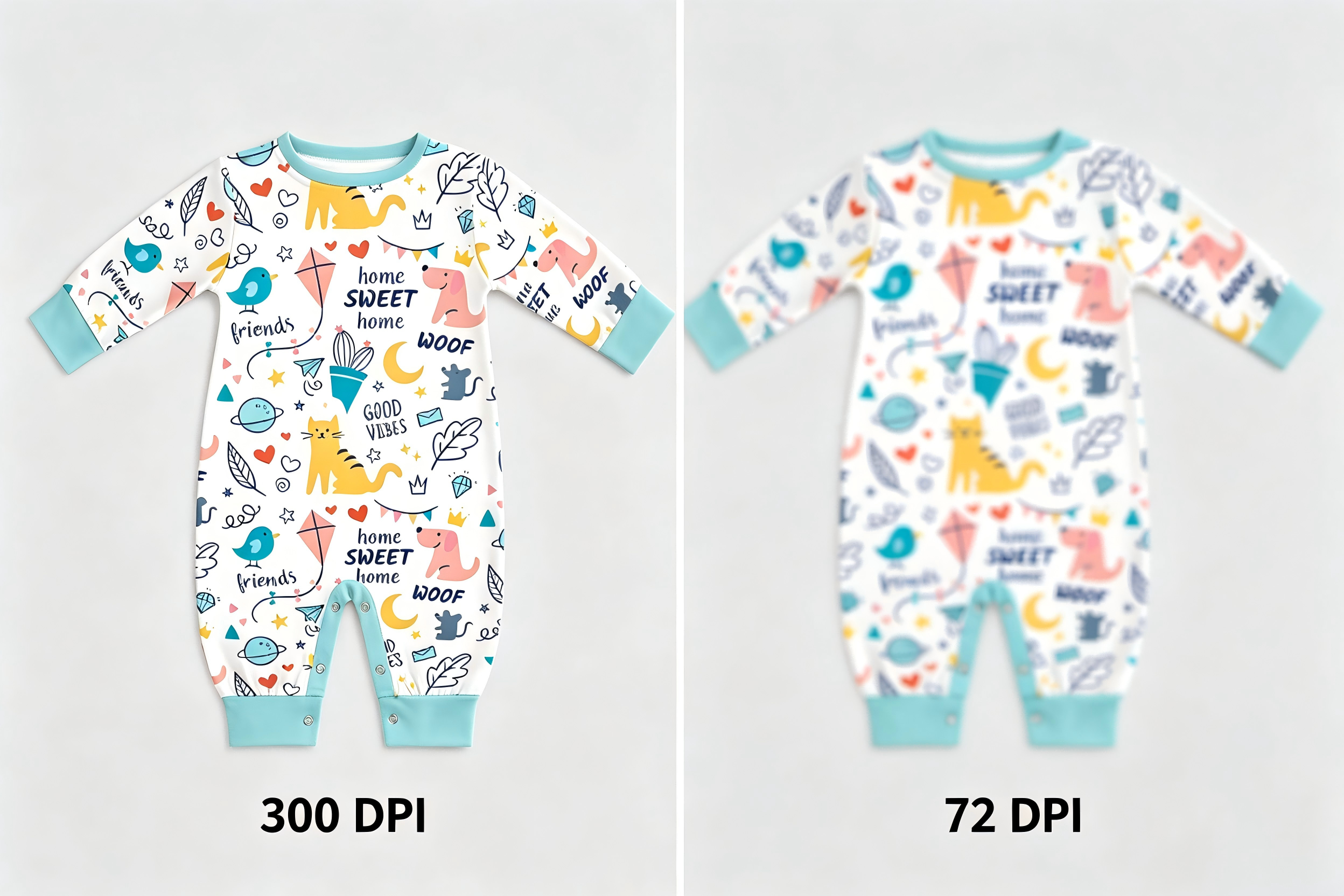 300 DPI vs 72 DPI print quality comparison