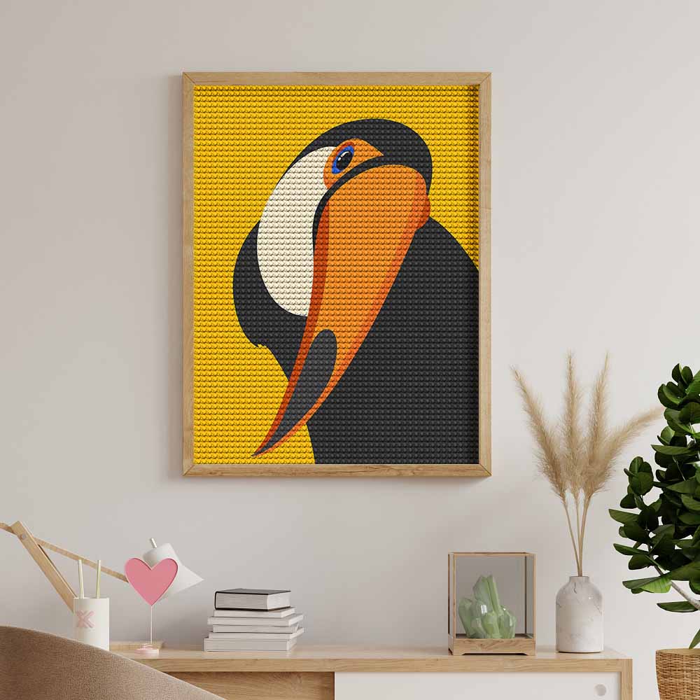 Personalized diamond painting hanging on the wall