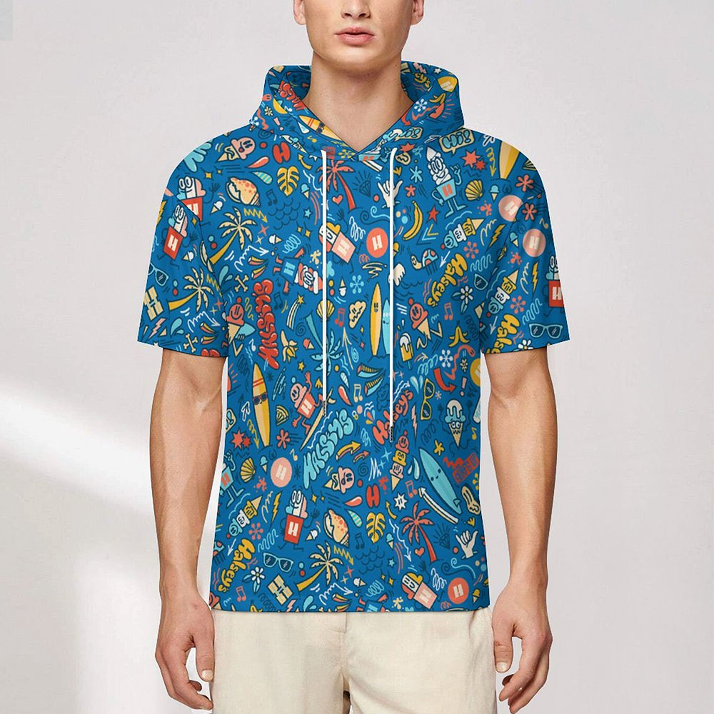 all over print hoodie - shortsleeve