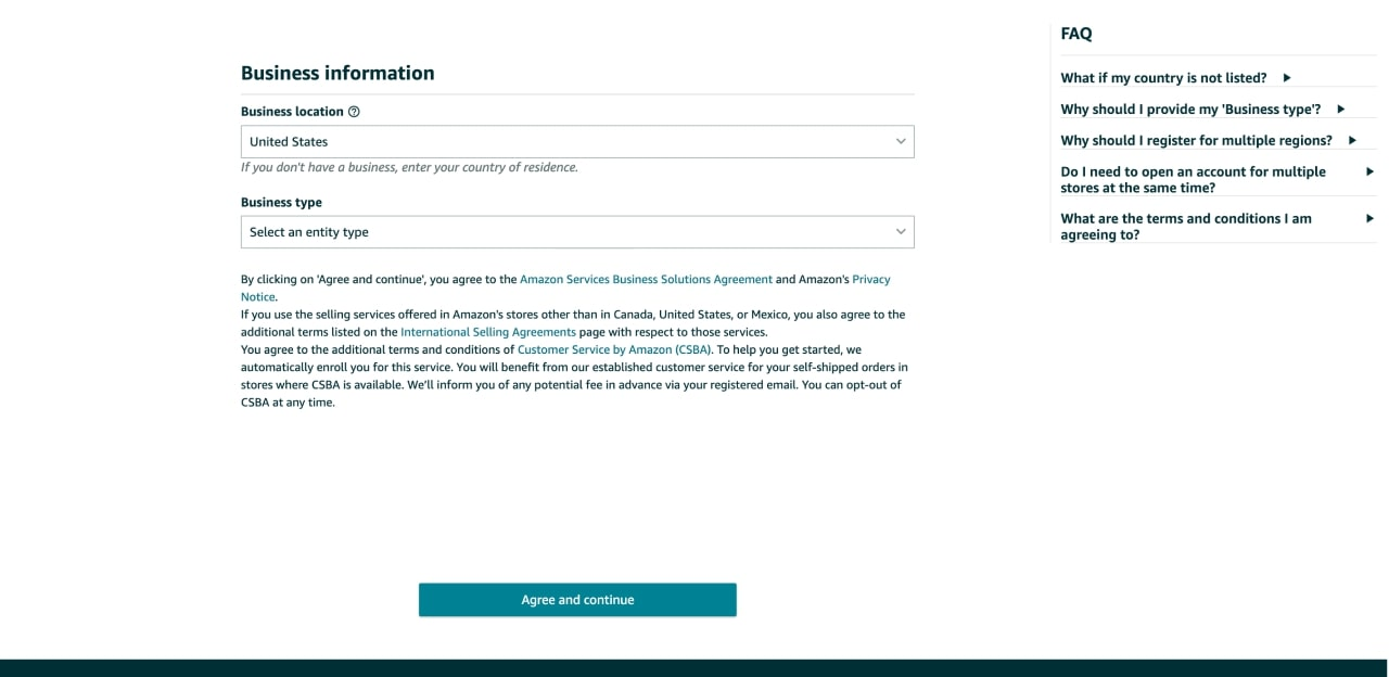 Add your business information