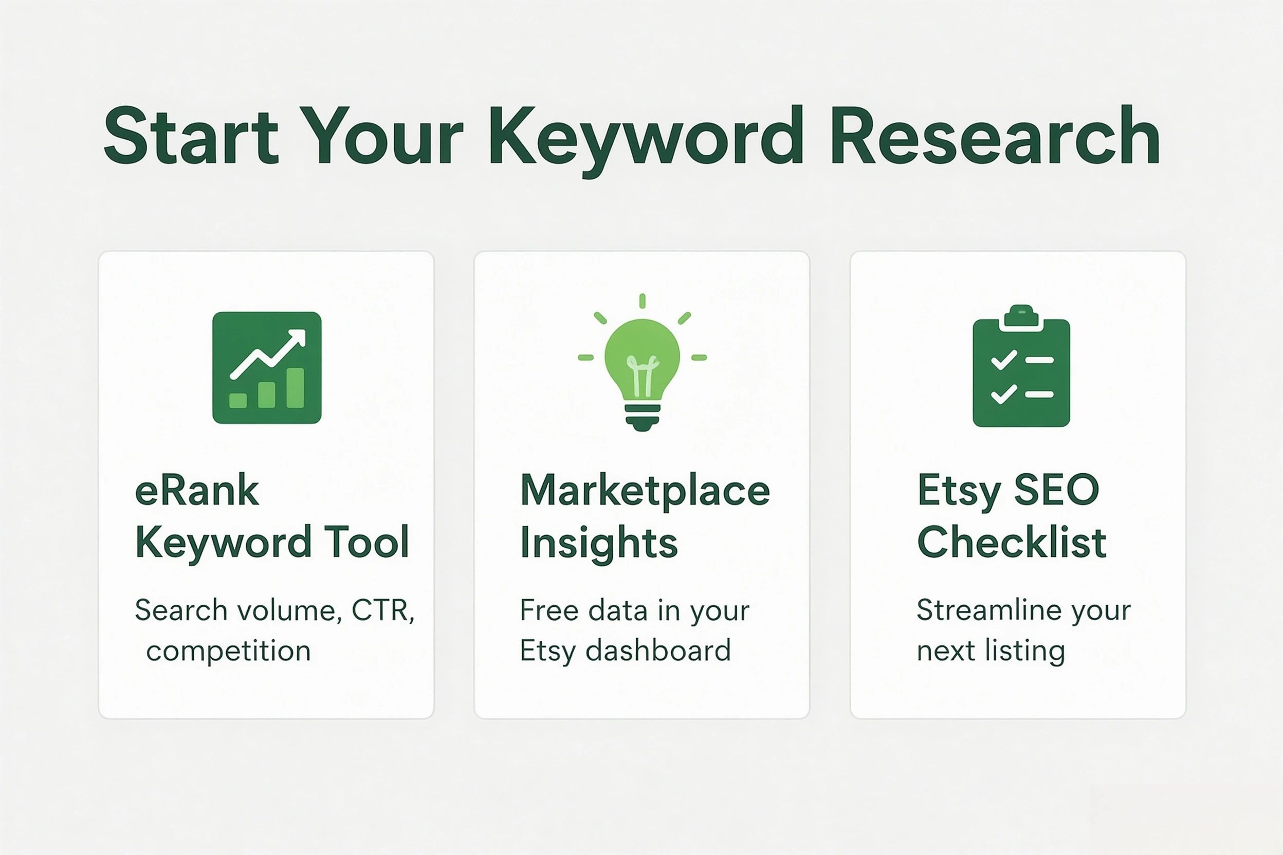Etsy POD keyword research tools eRank and Marketplace Insights call to action in eRank style