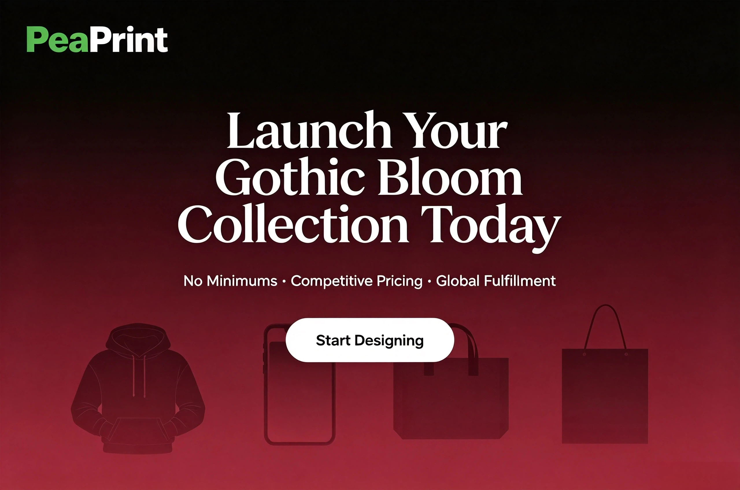 Start selling gothic bloom POD products with PeaPrint