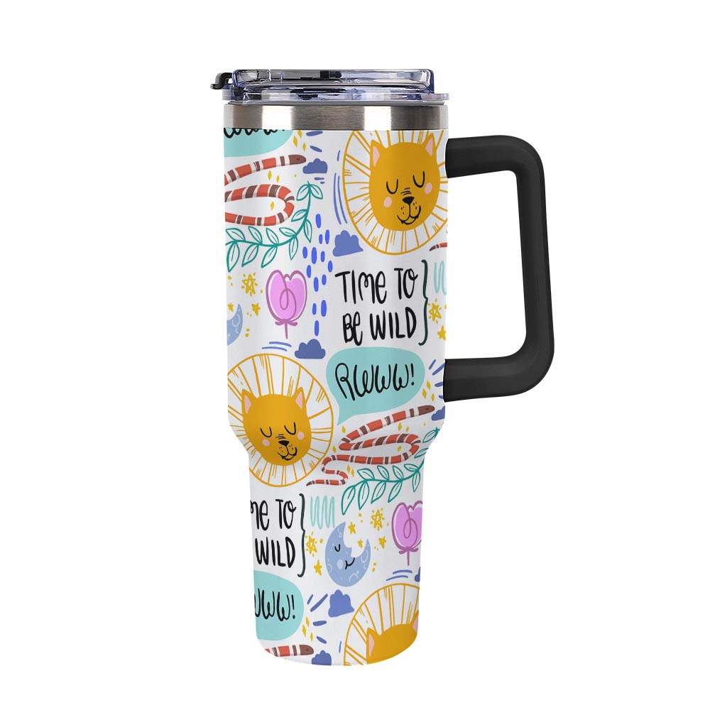 40oz Insulated Tumbler with Handle and Straw