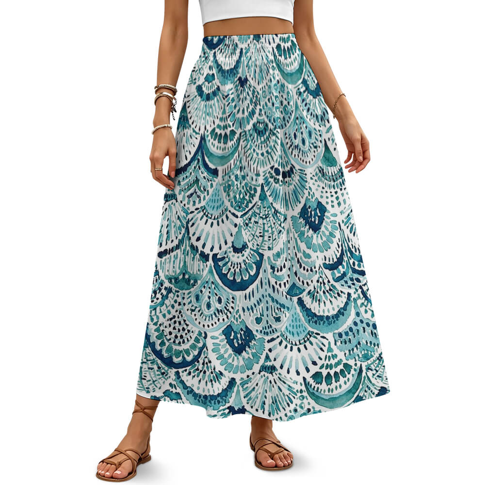 180gsm High-Waisted Midi Dress(All-Over Printing)