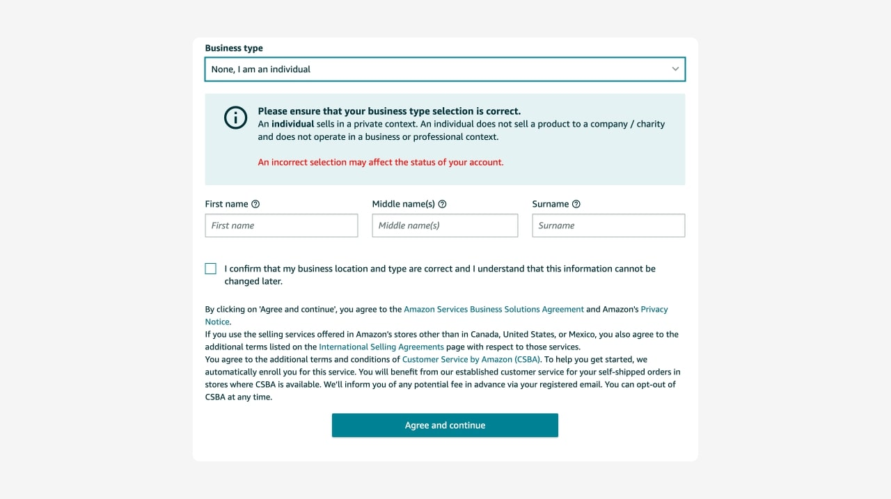 Add your business information