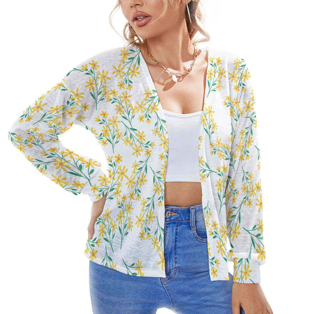 Long Sleeve Drop Shoulder Open Shirt(All-Over Printing)