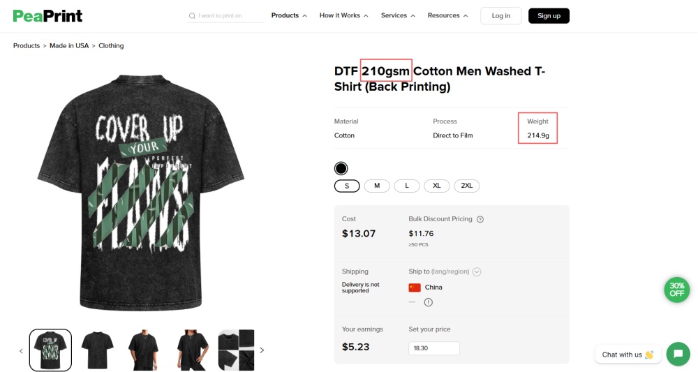 tshirt fabric weight