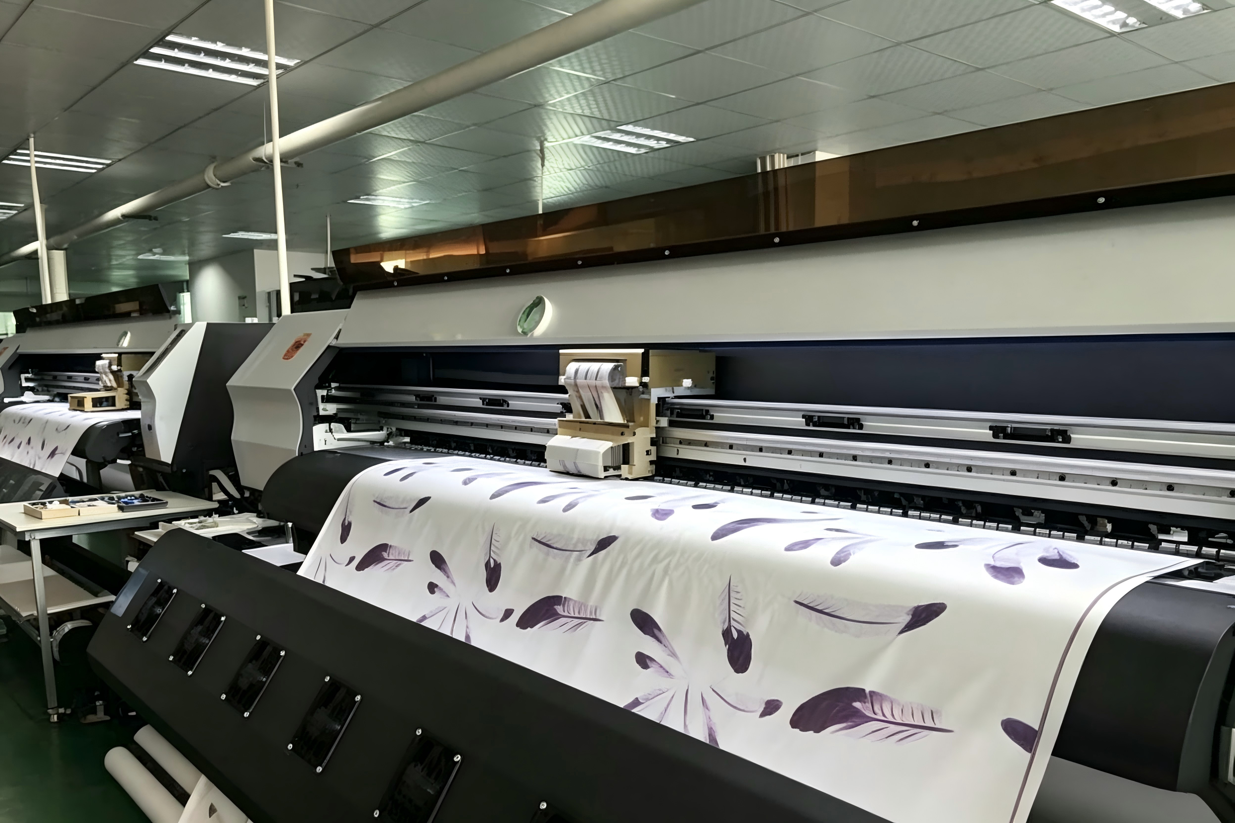 Printer producing sublimation transfer paper for all-over print garment production