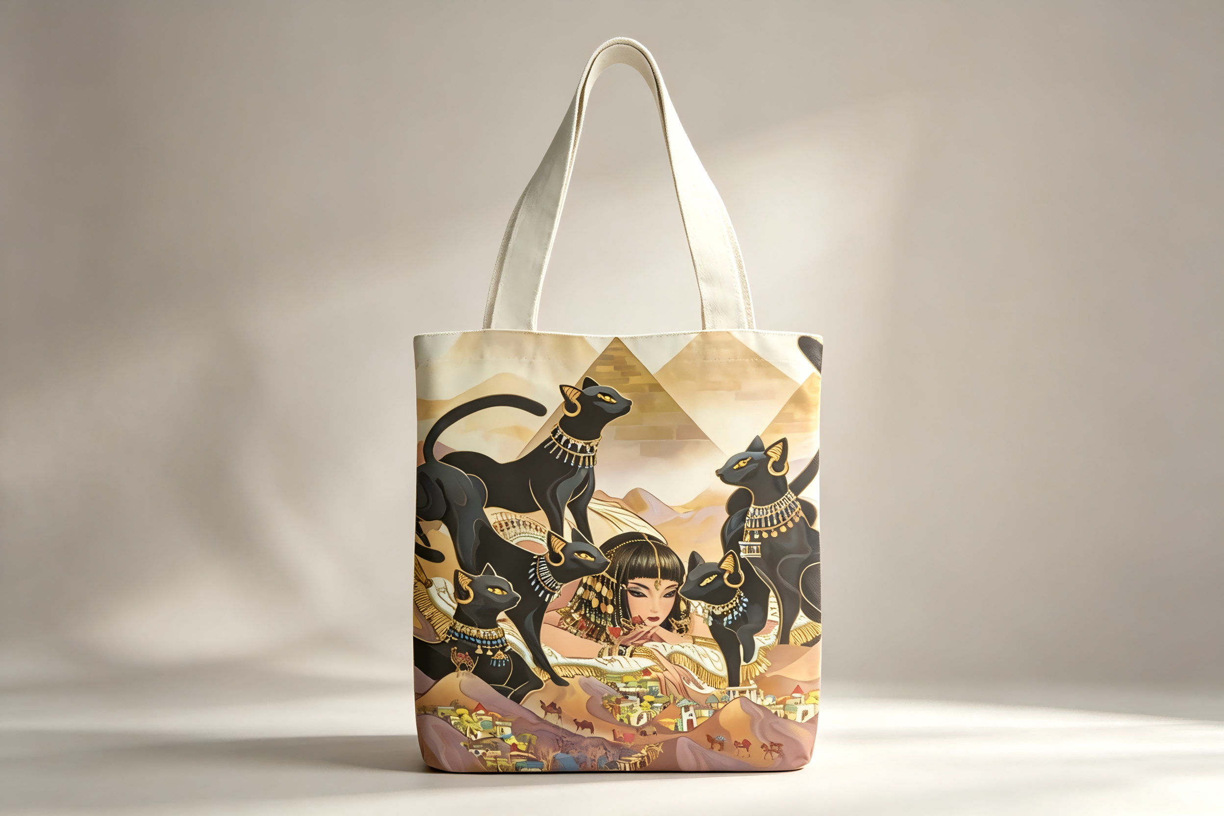 All-over print tote bag with full-coverage artistic pattern