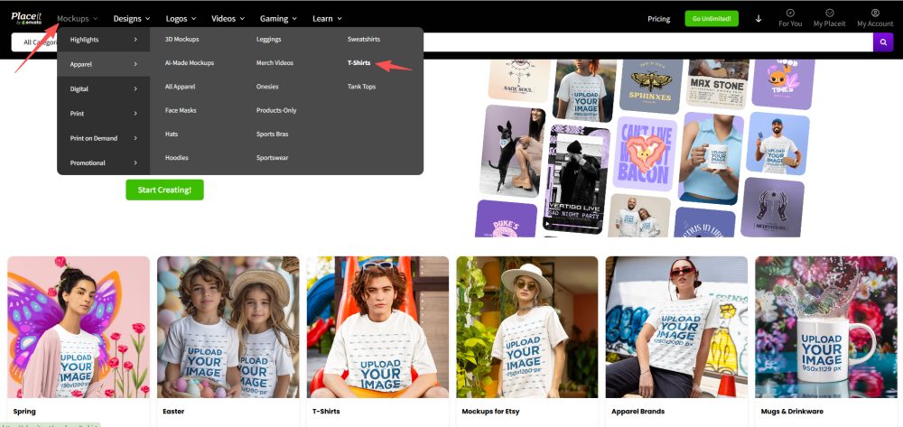 Create and download product mockup