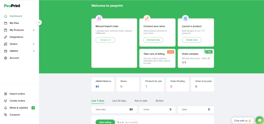 peaprint Dashboard
