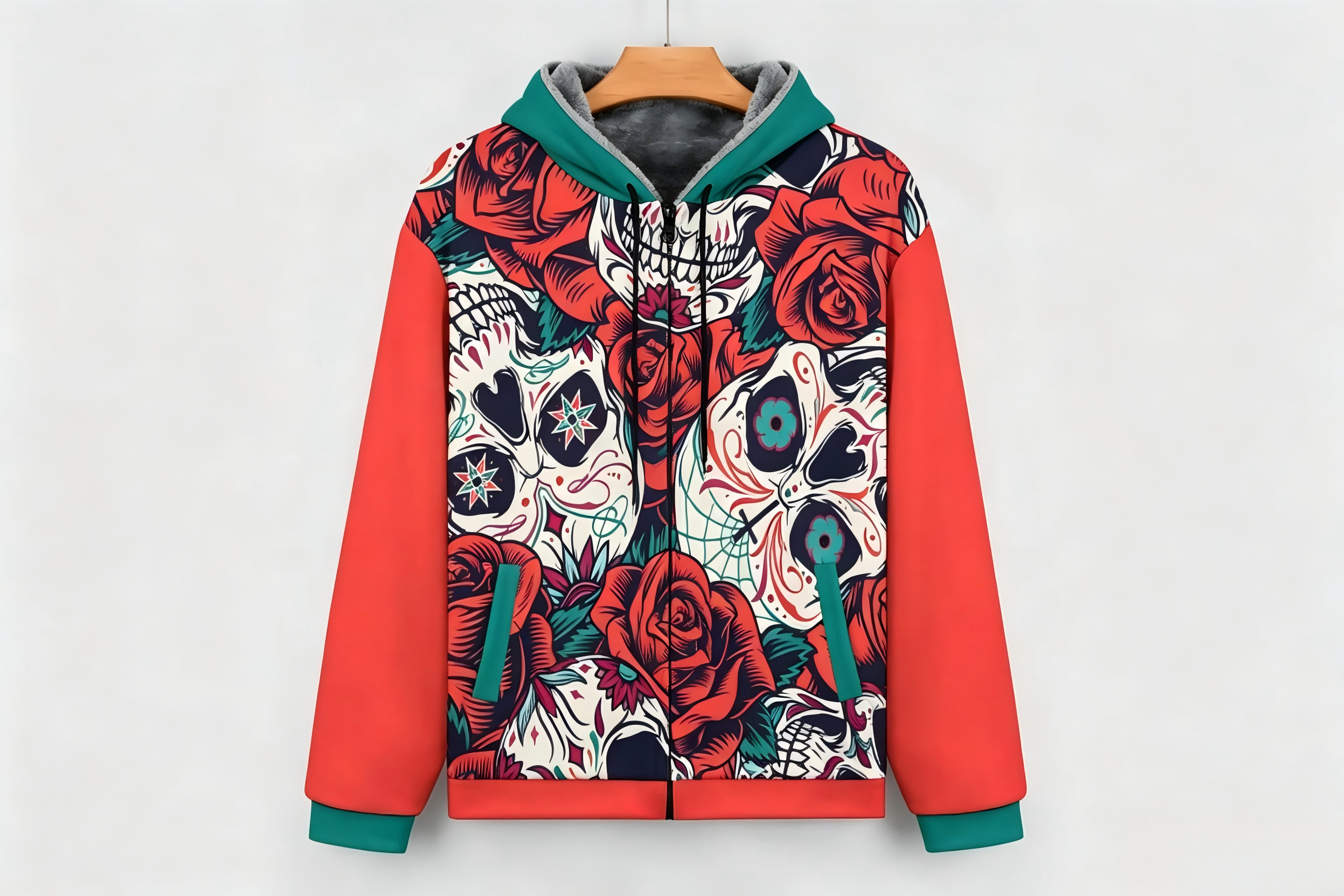 All-over print hoodie with edge-to-edge bold pattern