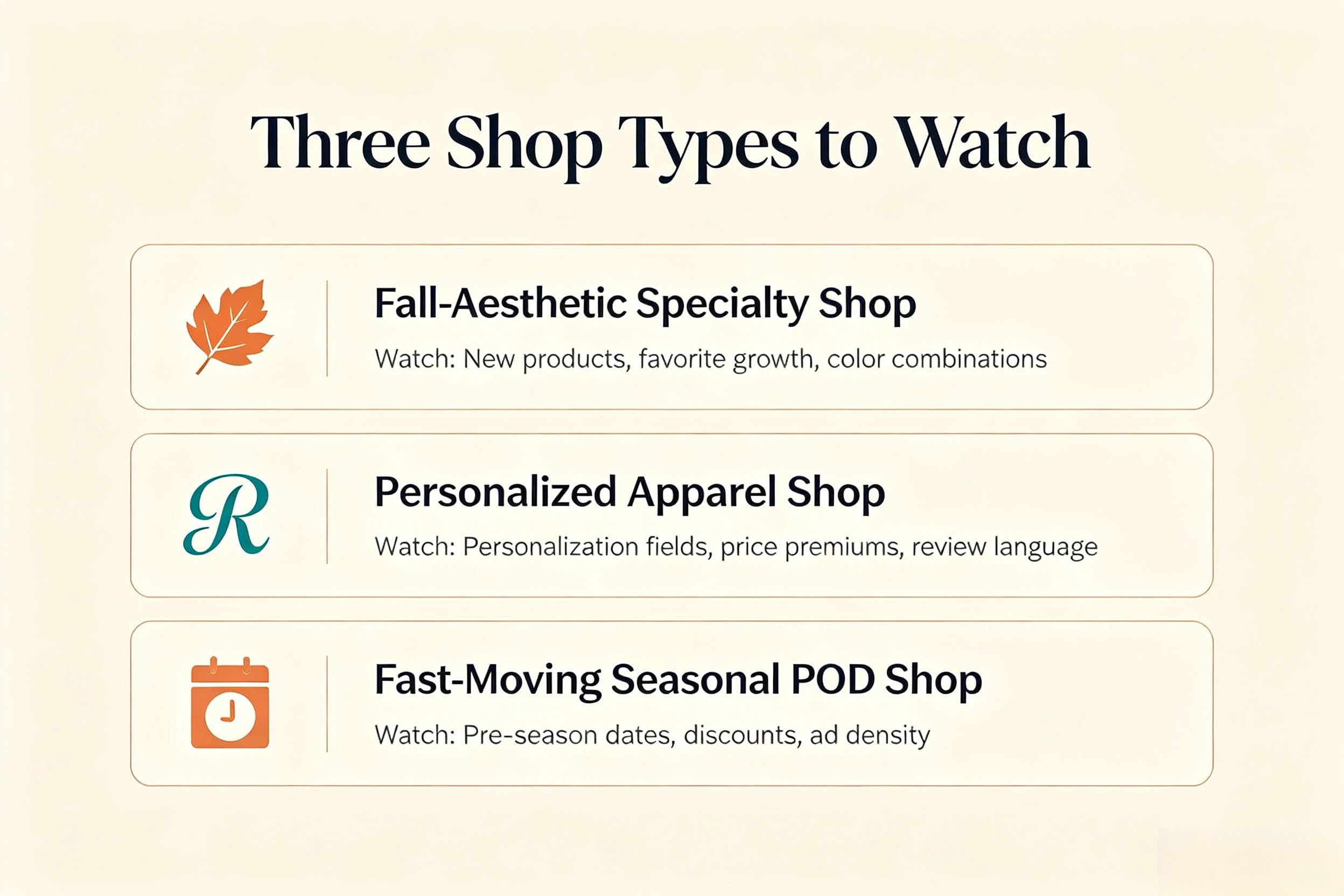 Etsy POD shop types to monitor fall aesthetic personalized seasonal