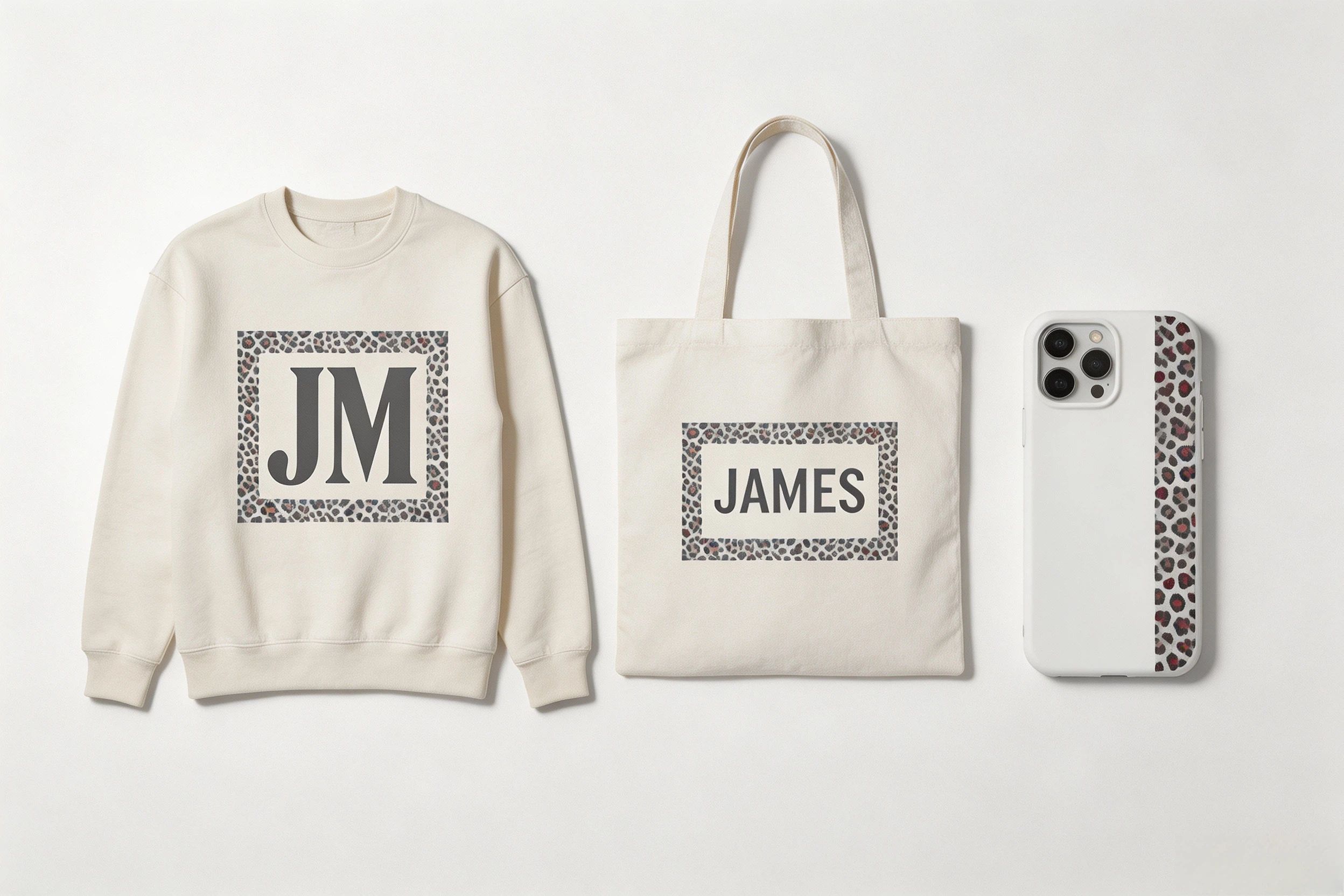 Snow Leopard personalized Etsy POD products sweatshirt tote bag