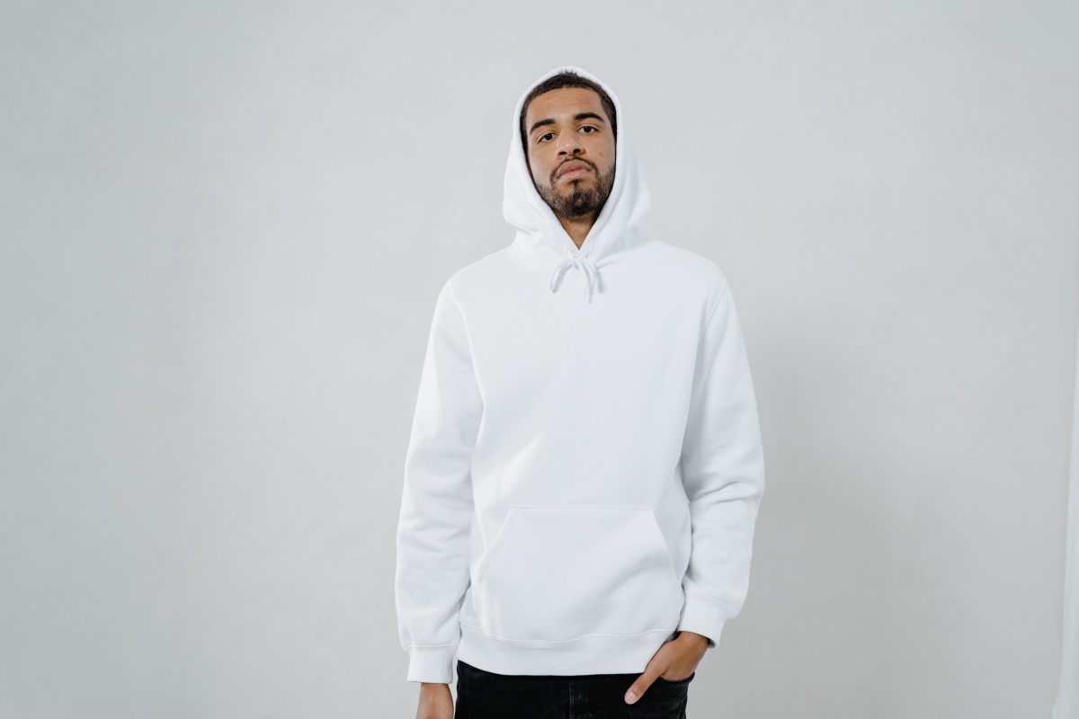 a blank white hoodie